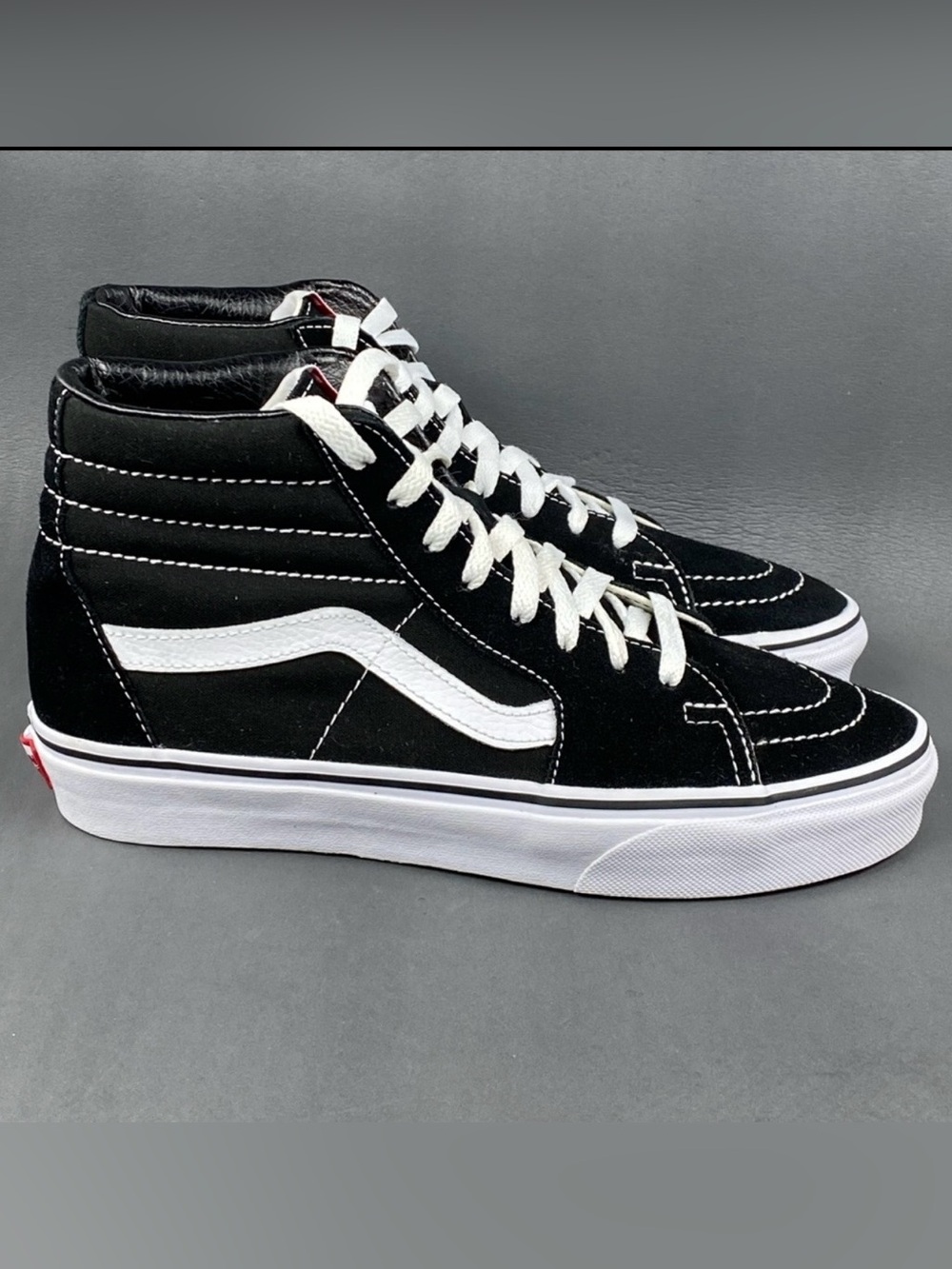 Vans Sk8-Hi Black White Suede Hightop athletic sneaker shoes womens 9.5(m8)